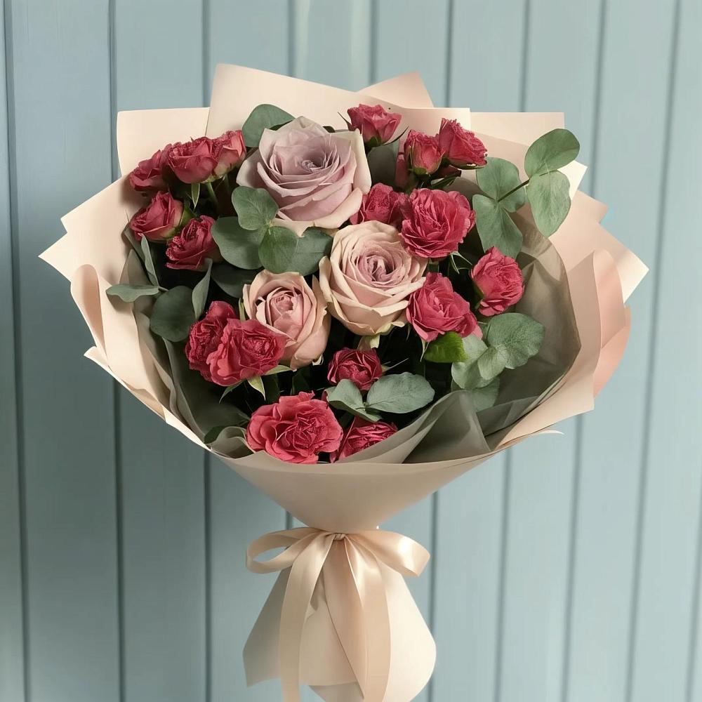 Букет цветов из: Гвоздики и Розы в Каргалинской