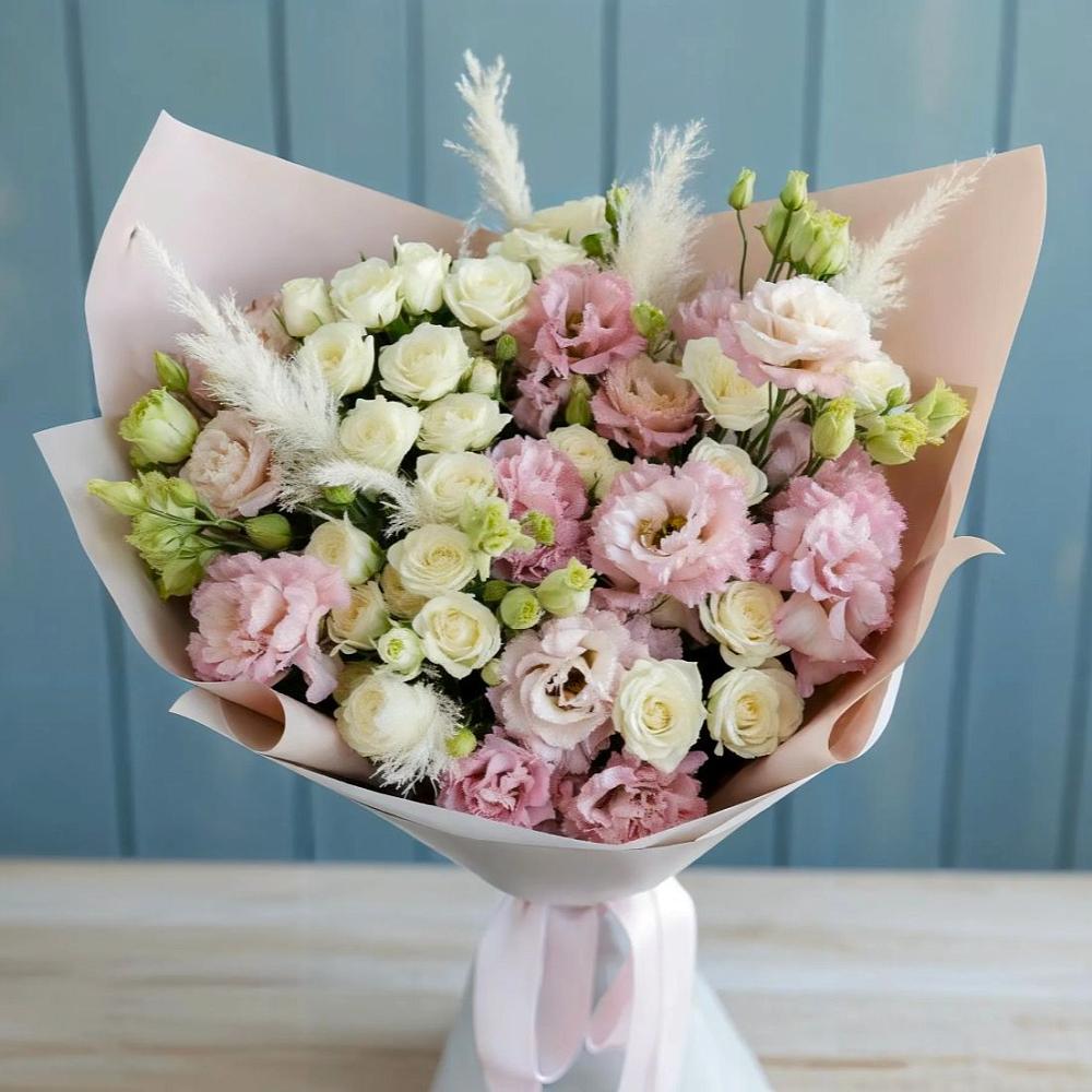 Букет цветов из: Альстромерии и Розы в Каргалинской