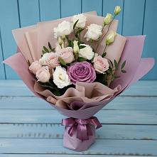 Букет цветов из:  Розы и Лизиантусы #REPLACE_PRED# Каргалинской