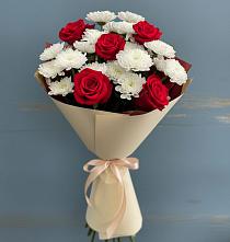 Букет цветов из:  Розы и Хризантемы в Каргалинской