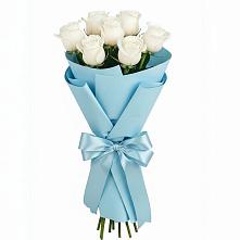 Букет 7 белых роз Проуд в Каргалинской