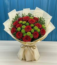 Букет цветов из:  Розы и Хризантемы в Каргалинской