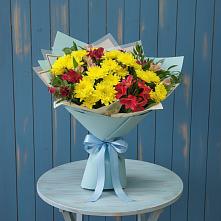 Букет цветов из:  Альстромерии и Хризантемы в Каргалинской
