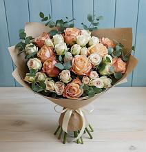 Букет цветов из:  Альстромерии и Розы в Каргалинской