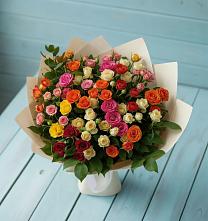 Букет Микс из разноцветных кустовых роз #REPLACE_PRED# Каргалинской